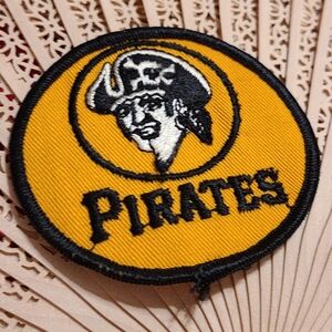 Unique Vintage Yellow and Black Pirates Patch Jacket